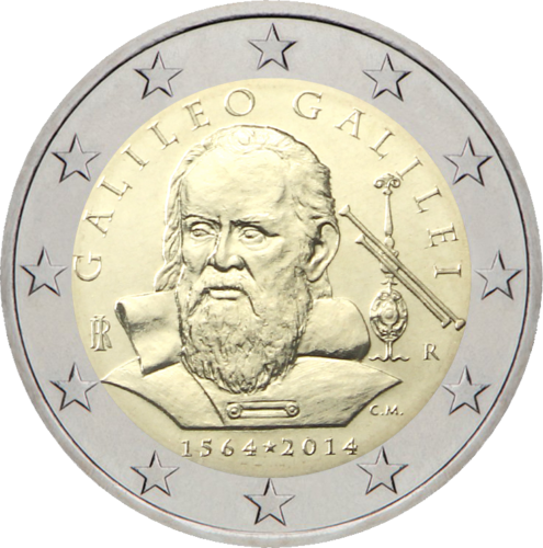 2014 Italija Galileo Galilei 2 eurų moneta (1)
