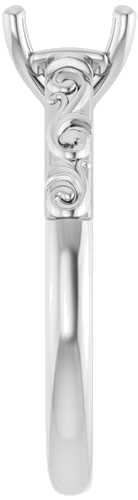 14K White 6 mm Asscher Solitaire Engagement Ring Mounting (4)