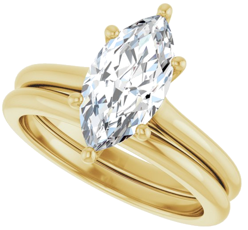 Sužadėtuvių Žiedas „Solitaire“ 750 Geltonojo Aukso Marquise 12mm x 6mm (10)