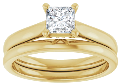 14K Yellow 4.5 mm Square Engagement Ring Mounting (8)