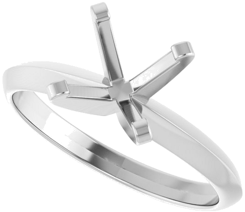 14K White 7.6 mm Round Solitaire Engagement Ring Mounting (5)