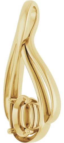 Pakabukas „Solitaire“ 585 Geltonojo Aukso Oval 7mm x 5mm (2)