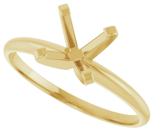 Sužadėtuvių Žiedas „Solitaire“ 585 Geltonojo Aukso Round 7mm (5)