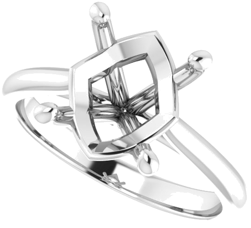 14K White 11x9 mm Oval Solitaire Engagement Ring Mounting (5)