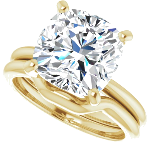 Sužadėtuvių Žiedas „Solitaire“ 585 Geltonojo Aukso Cushion 10mm (10)