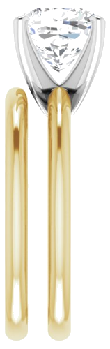 Sužadėtuvių Žiedas „Solitaire“ 585 Baltojo Ir Geltonojo Aukso Cushion 8mm (9)