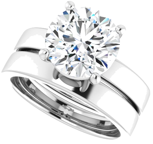 Platinum 9.4 mm Round Solitaire Engagement Ring Mounting (10)