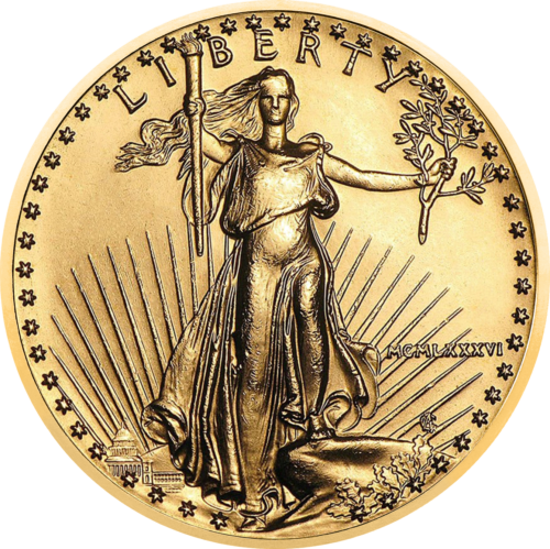 Златна монета „Американски орел“ от 1 унция, САЩ, 1986 г., Proof (5)