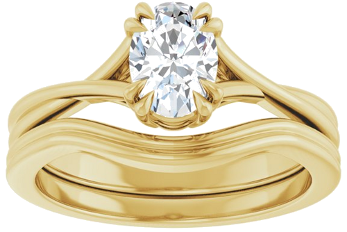 Sužadėtuvių Žiedas „Solitaire“ 585 Geltonojo Aukso Oval 7mm x 5mm (8)