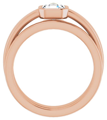 14K Rose  5 mm Asscher Solitaire Engagement Ring Mounting (7)