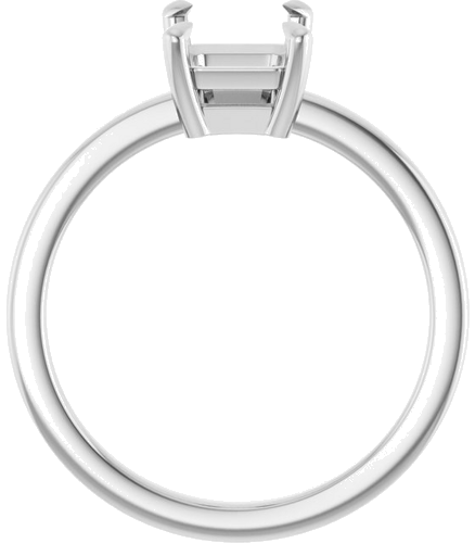 18K White 8x6 mm Emerald Solitaire Engagement Ring Mounting (2)