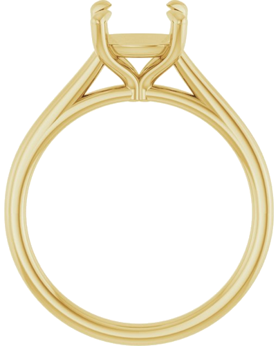14K Yellow  7 mm Cushion Solitaire Engagement Ring Mounting (2)