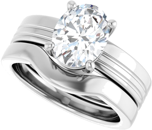 Sužadėtuvių Žiedas „Solitaire“ 950 Platinos Oval 9mm x 7mm (10)