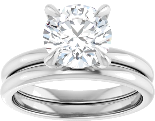Sužadėtuvių Žiedas „Solitaire“ 585 Baltojo Aukso Round 8mm (8)