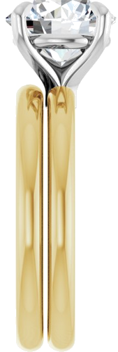 14K Yellow White 8.8 mm Round Solitaire Engagement Ring Mounting (9)