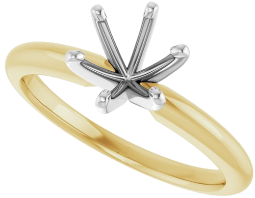 18K Yellow   Platinum 6.0-6.6 mm Round 6-Prong Solitaire Ring Mounting (5)