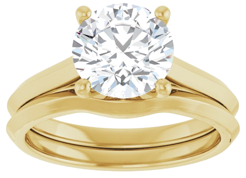 14K Yellow 8 mm Round Solitaire Engagement Ring Mounting (8)
