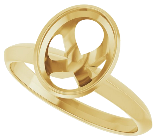 14K Yellow 9 x 7 mm Oval Solitaire Engagement Ring Mounting (5)