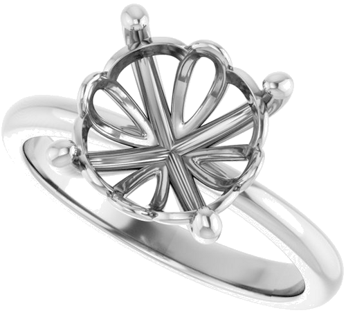 Sužadėtuvių Žiedas „Solitaire“ 585 Baltojo Aukso Round 10mm (5)