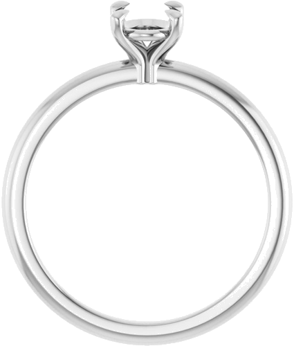 14K White 7x5 mm Oval Solitaire Engagement Ring Mounting (2)