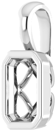 14K White 6x4 mm Emerald Pendant Mounting (2)