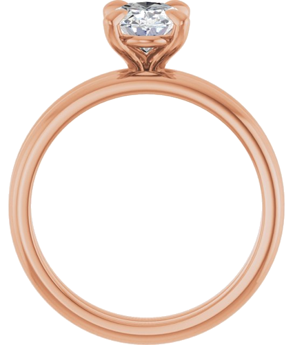 14K Rose  8x6 mm Oval Solitaire Engagement Ring Mounting (7)