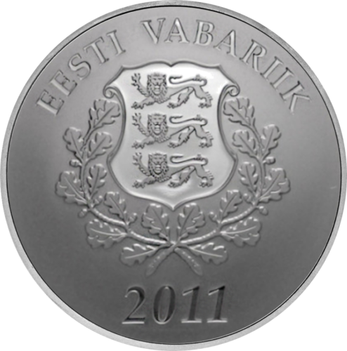 2011 Estija Euro įvedimas 10 eurų sidabrinė moneta (2)