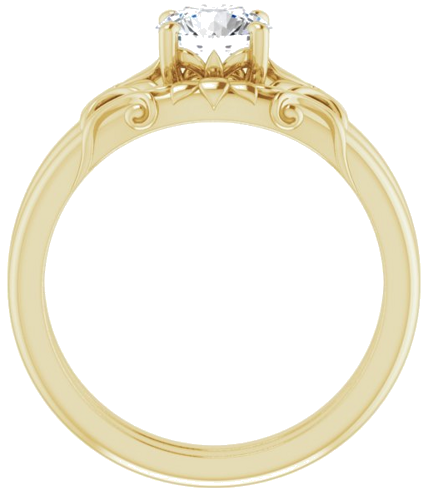 14K Yellow  6 mm Round Solitaire Engagement Ring Mounting (7)