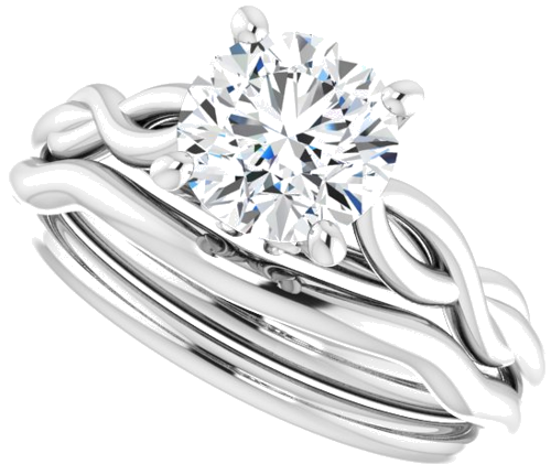 14K White  7 mm Round Solitaire Engagement Ring Mounting (10)