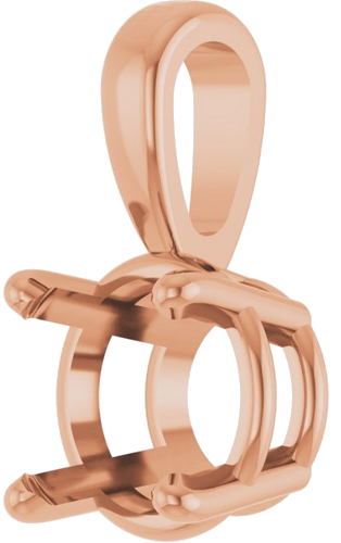 14K Rose 6.5 mm Round 4-Prong Pendant Mounting (2)