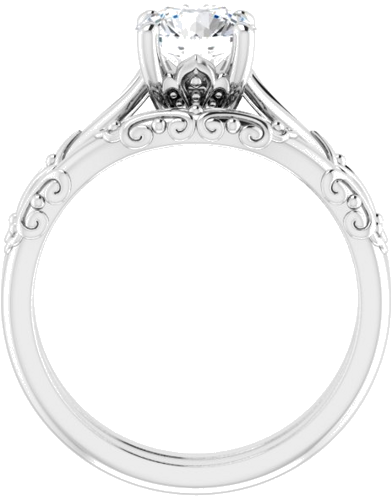 14K White 6.5 mm Round Solitaire Engagement Ring Mounting (7)