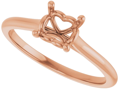 14K Rose  4.5 mm Square Solitaire Engagement Ring Mounting (5)