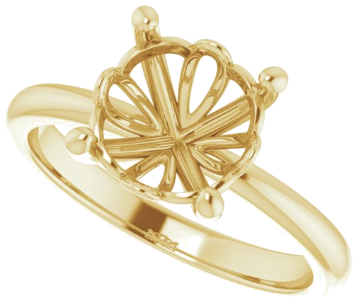 14K Yellow 8.8 mm Round Solitaire Engagement Ring Mounting (5)