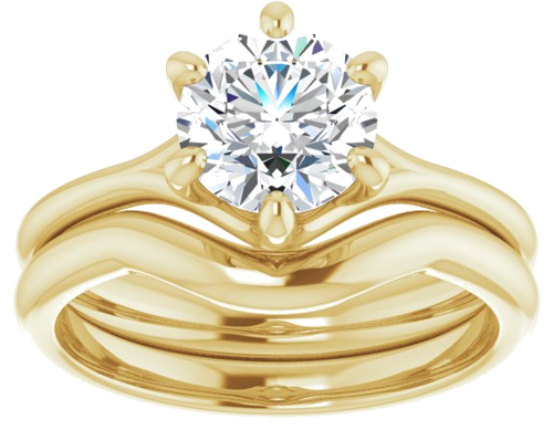 Sužadėtuvių Žiedas „Solitaire“ 585 Geltonojo Aukso Round 7mm (8)