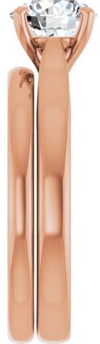 Sužadėtuvių Žiedas „Solitaire“ 585 Rožinis Aukso Round 6.5mm (9)