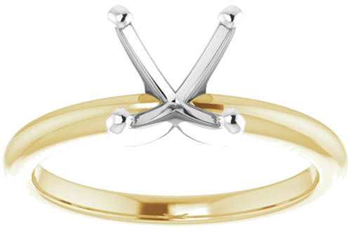 18K Yellow   White  6x6 mm Square Solitaire Engagement Ring Mounting (3)