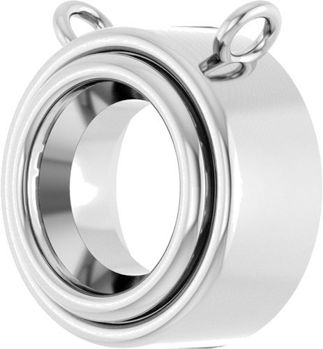 Pakabukas „Round Bezel-Set“ 417 Baltojo Aukso Round 6mm (2)