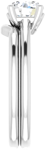 Sužadėtuvių Žiedas „Solitaire Fleur De Lis“ 585 Baltojo Aukso Round 6.5mm (9)