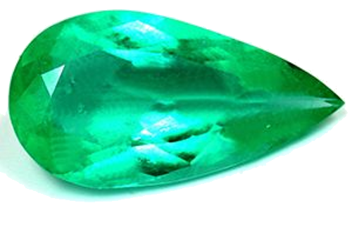 3.96 carat GREEN Pear Smaragdas (1)