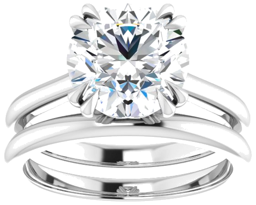 14K White 9 mm Round Solitaire Engagement Ring Mounting (8)