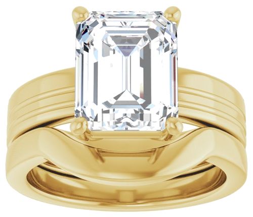 14K Yellow 10x8 mm Emerald Solitaire Engagement Ring Mounting (8)