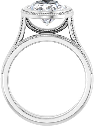 14K White 11x9 mm Oval Solitaire Engagement Ring Mounting (6)