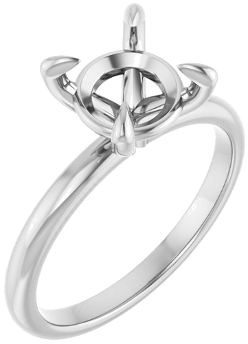 14K White  8.2 mm Round Solitaire Engagement Ring Mounting (1)