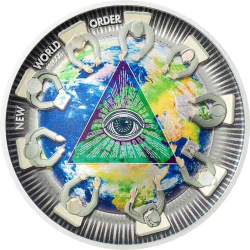 2 oz Мировой порядок/Великий заговор 2021 Палау серебряная монета (1)