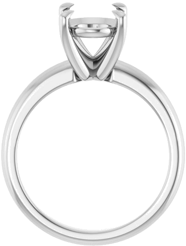 14K White 10x8 mm Oval Solitaire Engagement Ring Mounting (2)