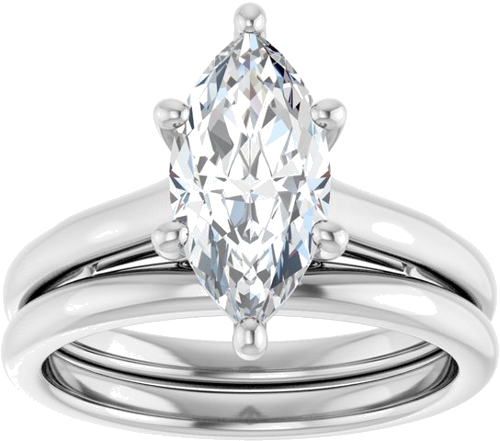 Sužadėtuvių Žiedas „Solitaire“ 417 Baltojo Aukso Marquise 12mm x 6mm (8)