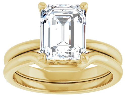 Sužadėtuvių Žiedas „Solitaire“ 417 Geltonojo Aukso Emerald 9mm x 7mm (8)