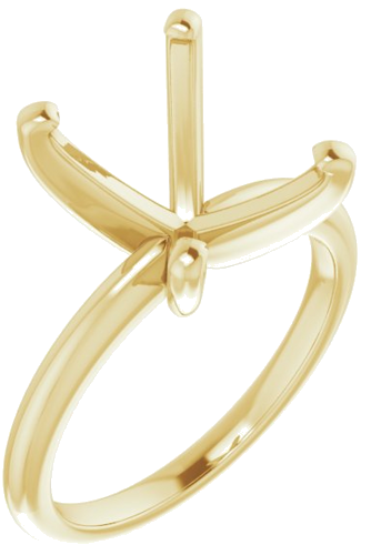 14K Yellow  14x10 mm Oval Solitaire Engagement Ring Mounting (1)