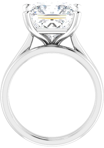 14K White 10 mm Square Engagement Ring Mounting (7)