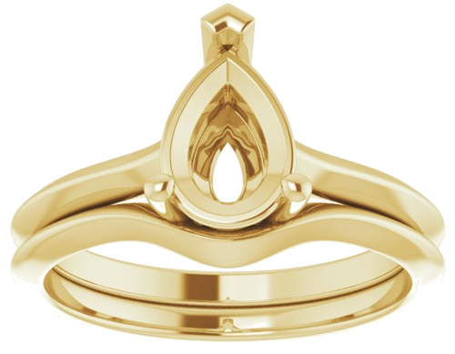 14K Yellow 9x6 mm Pear V-Prong Engagement Ring Mounting (8)